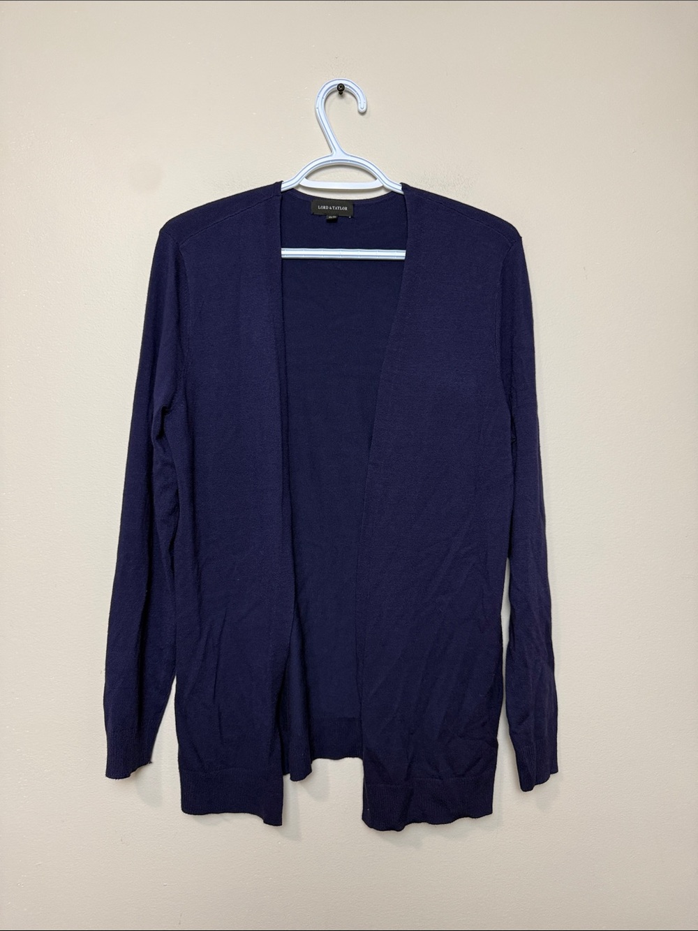Lord & Taylor Women's Open Cardigan in Navy size XS